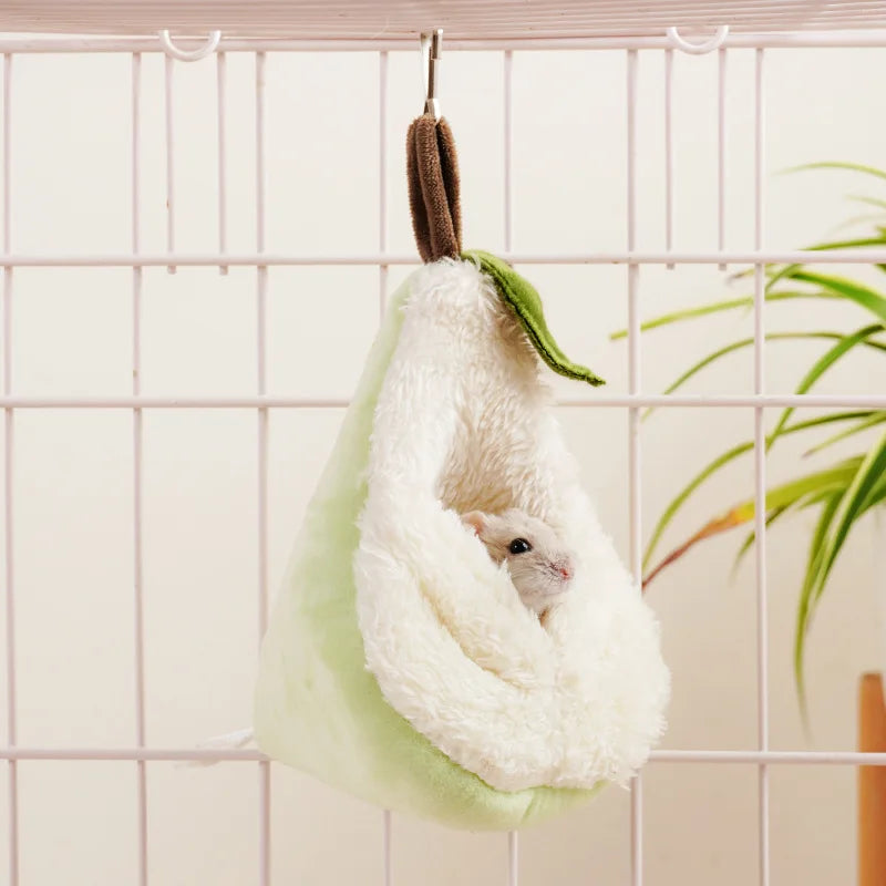 1pcs Small Warm Bed Winter Sugar Glider Hamster Plush Hammock Parrot Cage Pendant Decoration Comfortable Pet Nest