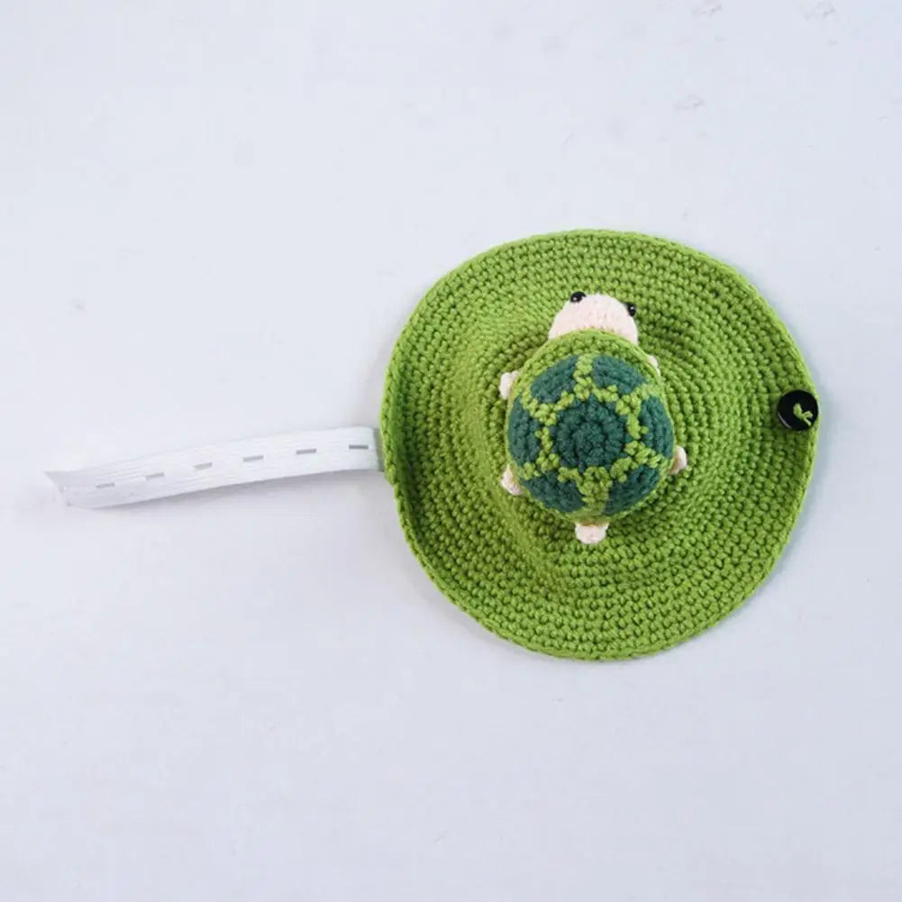 Turtle Shell Pet Outfit Cozy Knitted Turtle Sweater Set for Pet Tortoise Winter Costume Outfit with Elastic Strap for Halloween