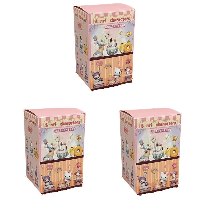 Original New Sanrio Family Dessert Series Memo Blind Box Hand-Made Decorative Ornaments Birthday Gift Message Collect Toys