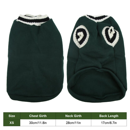 Small Animals Sweater Campus Style Knitted V Neck Pullover Vest Pet Sweater For Autumn And Winter