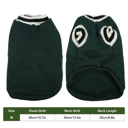 Small Animals Sweater Campus Style Knitted V Neck Pullover Vest Pet Sweater For Autumn And Winter