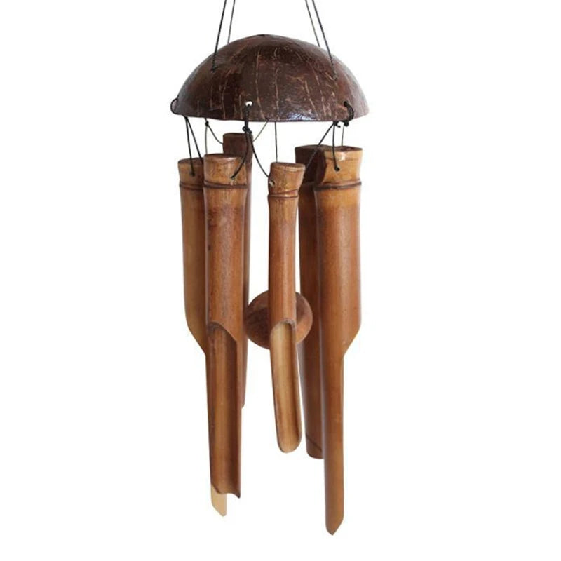 2024 Bamboo Wind Chimes Big Bell Tube Coconut Wood Handmade Indoor And Outdoor Wall Hanging Wind Chime Decorations Gift