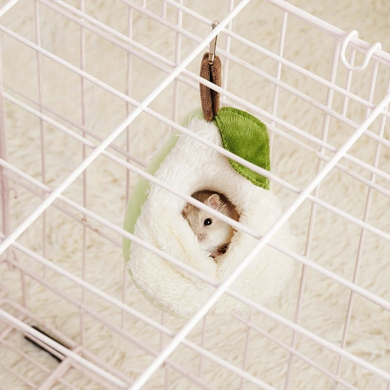 1pcs Small Warm Bed Winter Sugar Glider Hamster Plush Hammock  Parrot Cage Pendant Decoration Comfortable Pet Nest