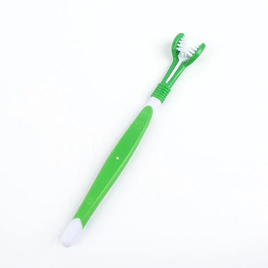 Three Sided Pet Toothbrush Multi Angle Dental Care Kit Removes Bad Breath Tartar Portable Finger Brush Dog Cat Teeth Cleaning