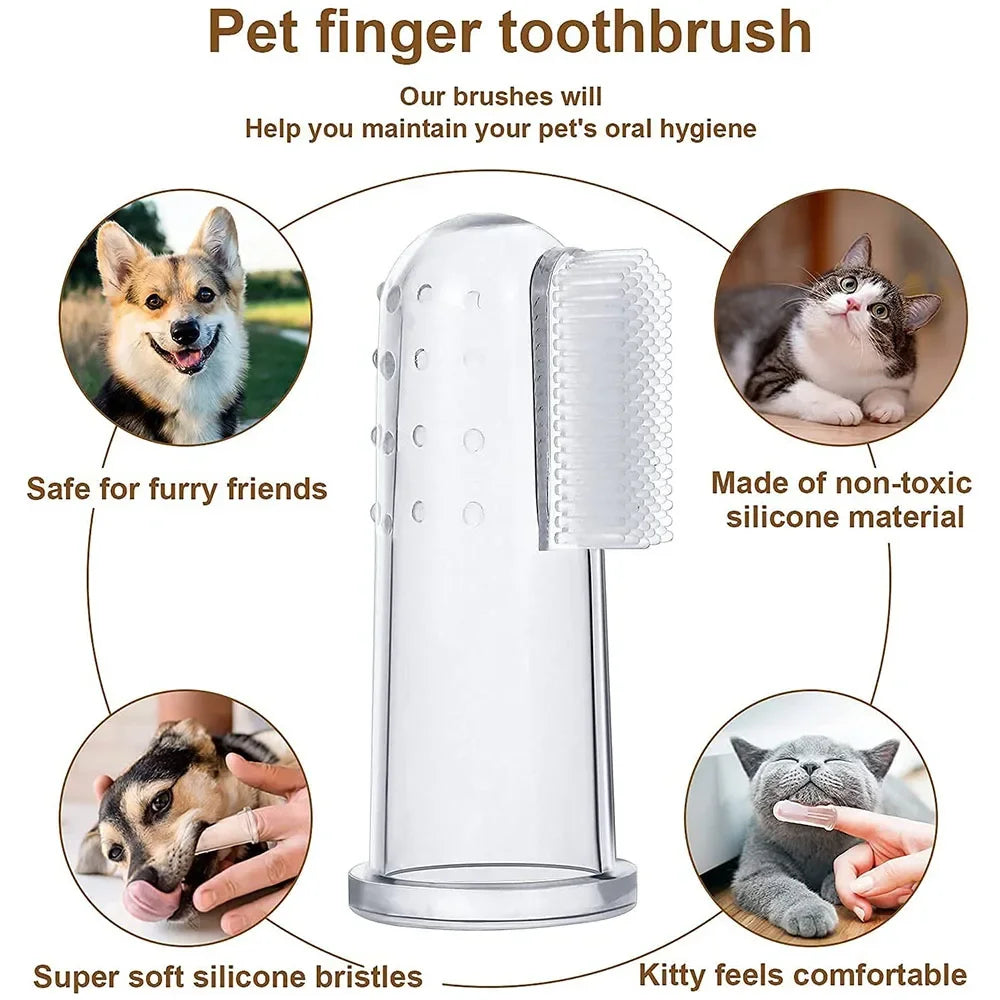 Dog Finger Toothbrush Dog Toothbrush Soft Finger Toothbrushes for Dogs Dental Care Pet Puppy Cat Tooth Brushing Tools Washable
