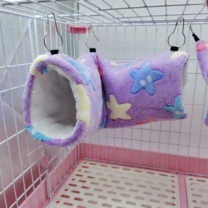 Heart Solf Cotton Plush Hamsters Playing Tunnels Winter Warm Nest for Ferret Guinea Pigs Squirrels Small Pet Toys Accessories