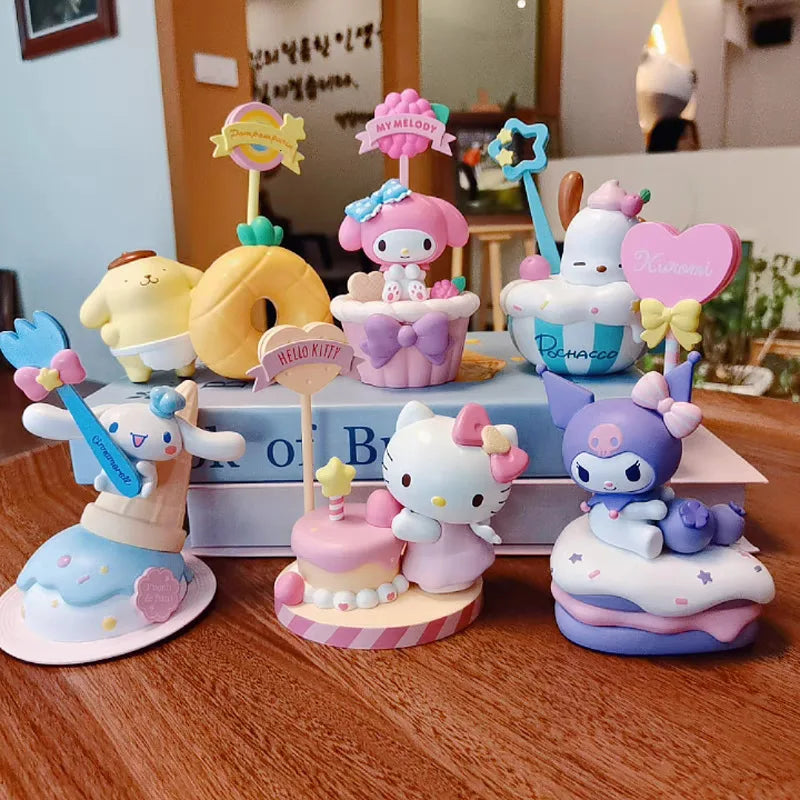 Original New Sanrio Family Dessert Series Memo Blind Box Hand-Made Decorative Ornaments Birthday Gift Message Collect Toys