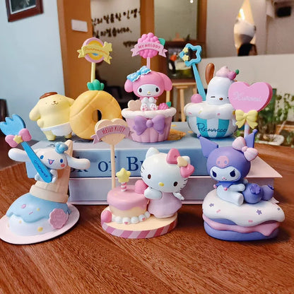 Original New Sanrio Family Dessert Series Memo Blind Box Hand-Made Decorative Ornaments Birthday Gift Message Collect Toys