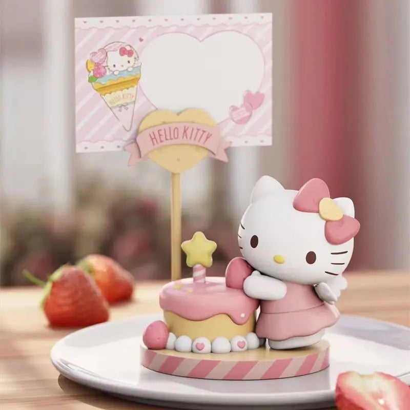 Original New Sanrio Family Dessert Series Memo Blind Box Hand-Made Decorative Ornaments Birthday Gift Message Collect Toys