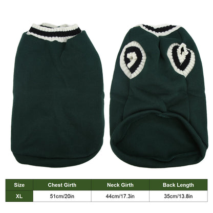 Small Animals Sweater Campus Style Knitted V Neck Pullover Vest Pet Sweater For Autumn And Winter