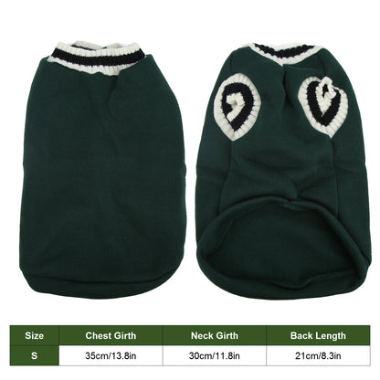 Small Animals Sweater Campus Style Knitted V Neck Pullover Vest Pet Sweater For Autumn And Winter