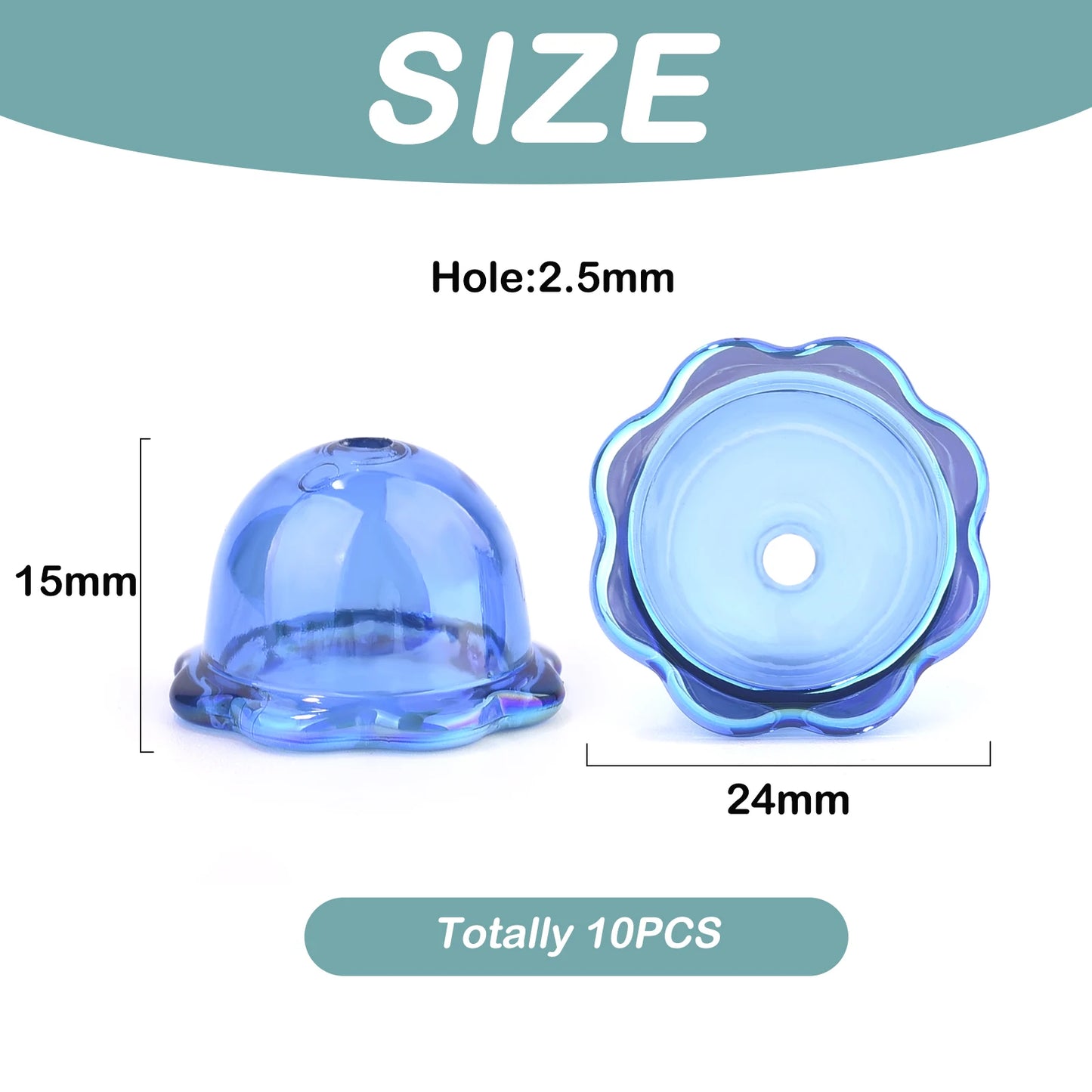 Glitter Wind Bell Spacer Jellyfish Beads Earrings Bracelet DIY Decoration Phone Chain Jewelry Making Accessories Handmade Charms