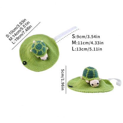 Turtle Shell Pet Outfit Cozy Knitted Turtle Sweater Set for Pet Tortoise Winter Costume Outfit with Elastic Strap for Halloween