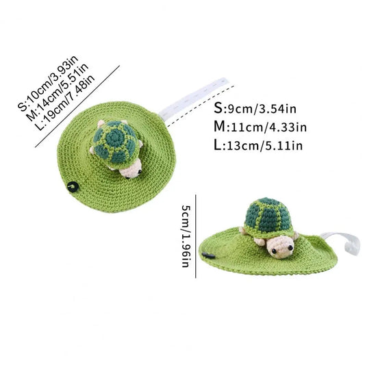 Turtle Shell Pet Outfit Cozy Knitted Turtle Sweater Set for Pet Tortoise Winter Costume Outfit with Elastic Strap for Halloween