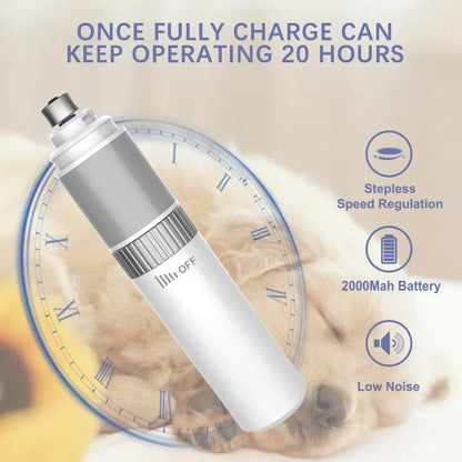 Electric Dog Nail Clippers for Dog Cat Nail Grinders USB Rechargeable Pet Cat Paws Quiet Nail Grooming Trimmer Pet Tools