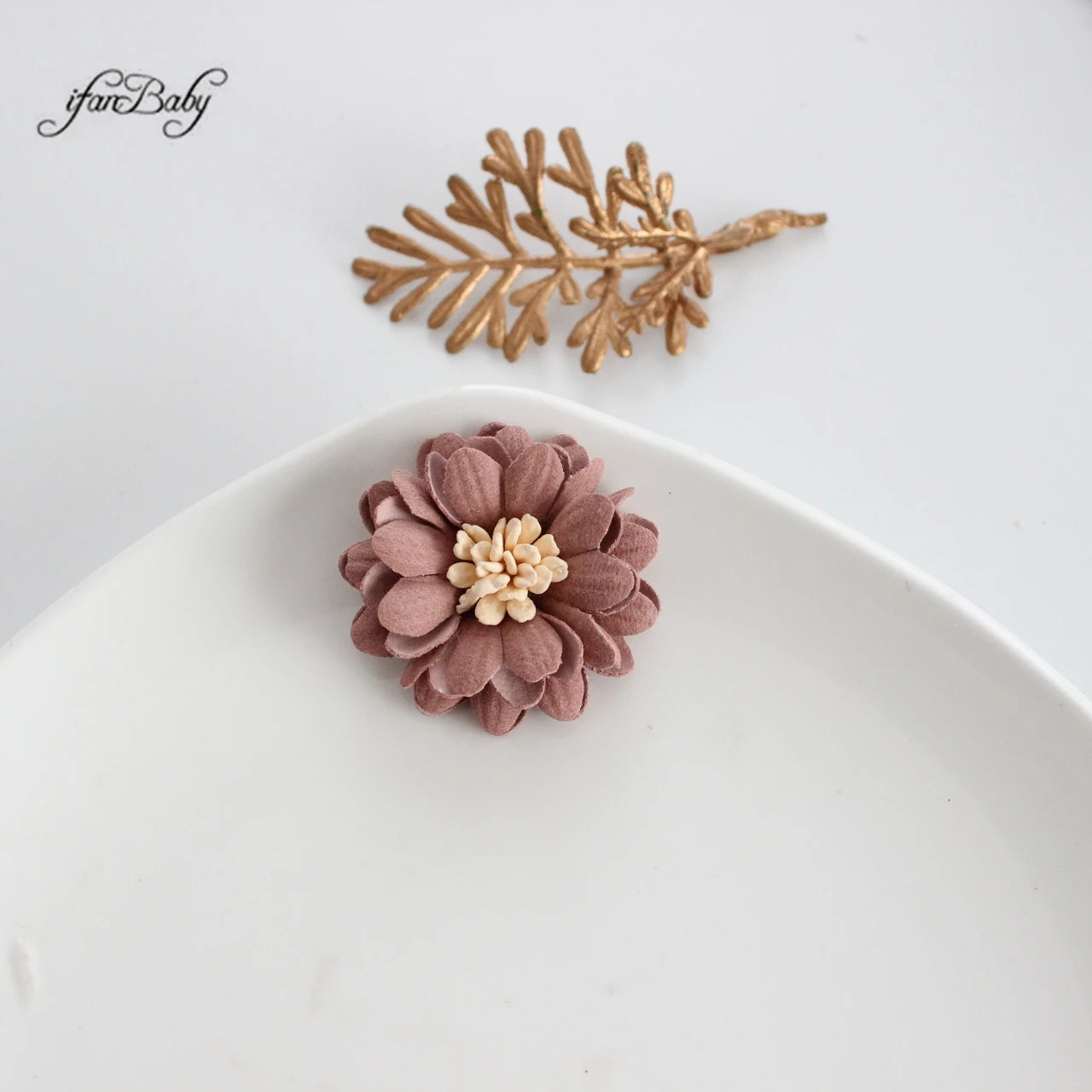 Decorative Handmade 3D Flower 4cm Synthetic Leather Flower With Stamen CRAFT Hair Appliques Embellishments Artificial Floral