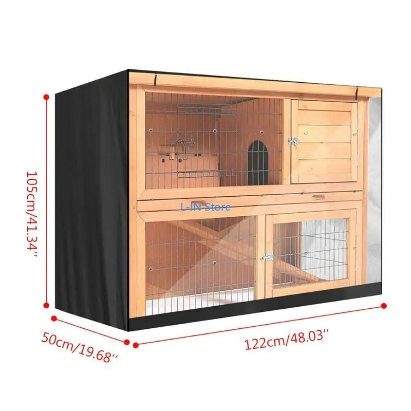 Bunny Rabbit Hutch Cover for Winter Garden Outdoor Waterproof Cage Crate Cover UV Resistant Small Animal Product Cover