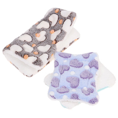 Winter Plush Mat , Washable Small Animal Sleeping Bag Fleece Warm Pet Bed Pad for Rabbit Chinchilla Hamster Guinea Pig
