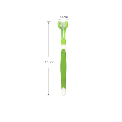 Three Sided Pet Toothbrush Multi Angle Dental Care Kit Removes Bad Breath Tartar Portable Finger Brush Dog Cat Teeth Cleaning