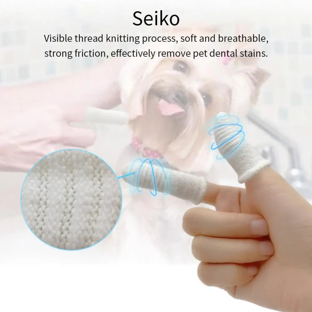 Dog Toothbrushes Super Soft Pet Finger Toothbrush Teeth Bad Breath Care Puppy Kitten Tooth Brush Dog Cat Cleaning Supplies