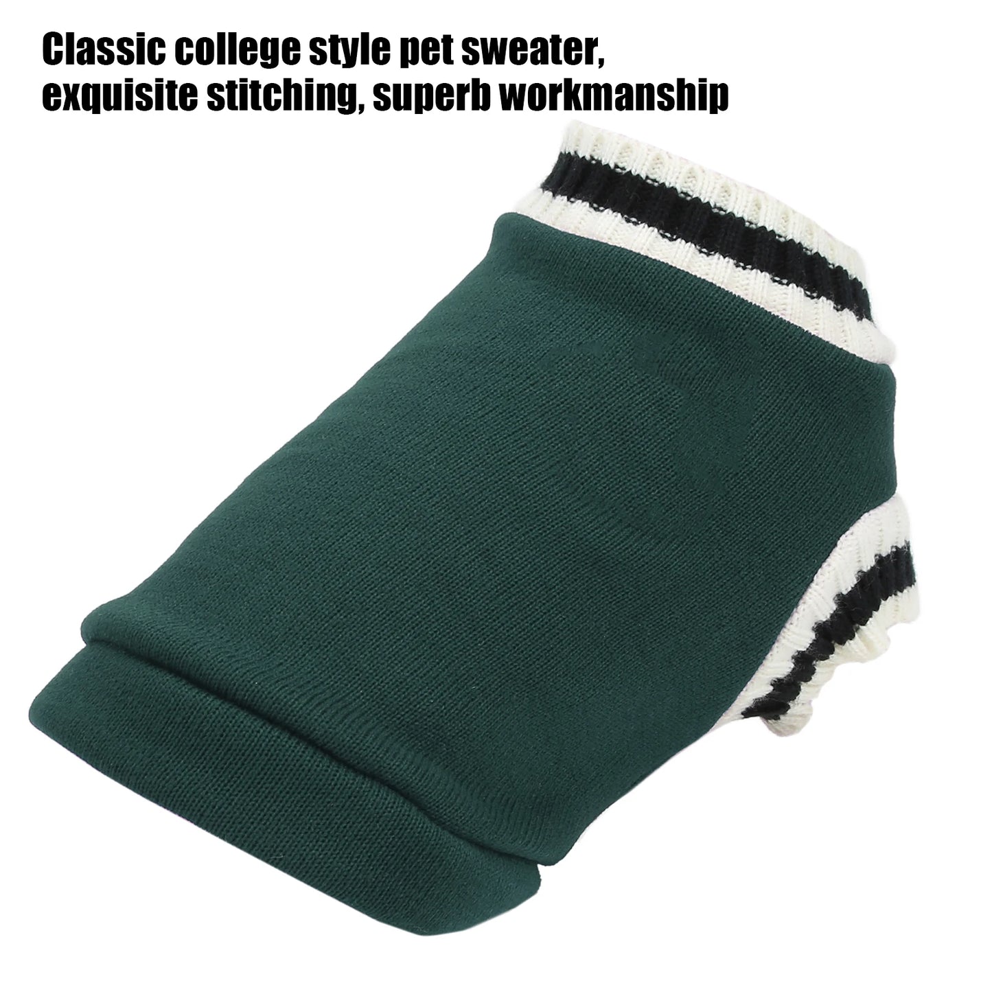 Small Animals Sweater Campus Style Knitted V Neck Pullover Vest Pet Sweater For Autumn And Winter