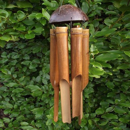 2024 Bamboo Wind Chimes Big Bell Tube Coconut Wood Handmade Indoor And Outdoor Wall Hanging Wind Chime Decorations Gift