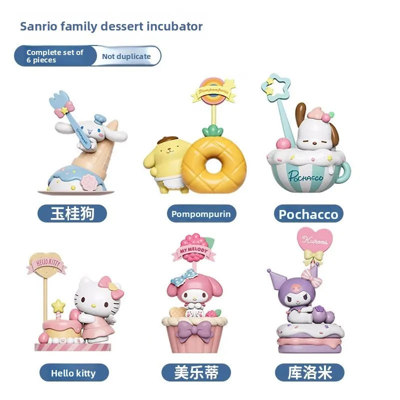Original New Sanrio Family Dessert Series Memo Blind Box Hand-Made Decorative Ornaments Birthday Gift Message Collect Toys