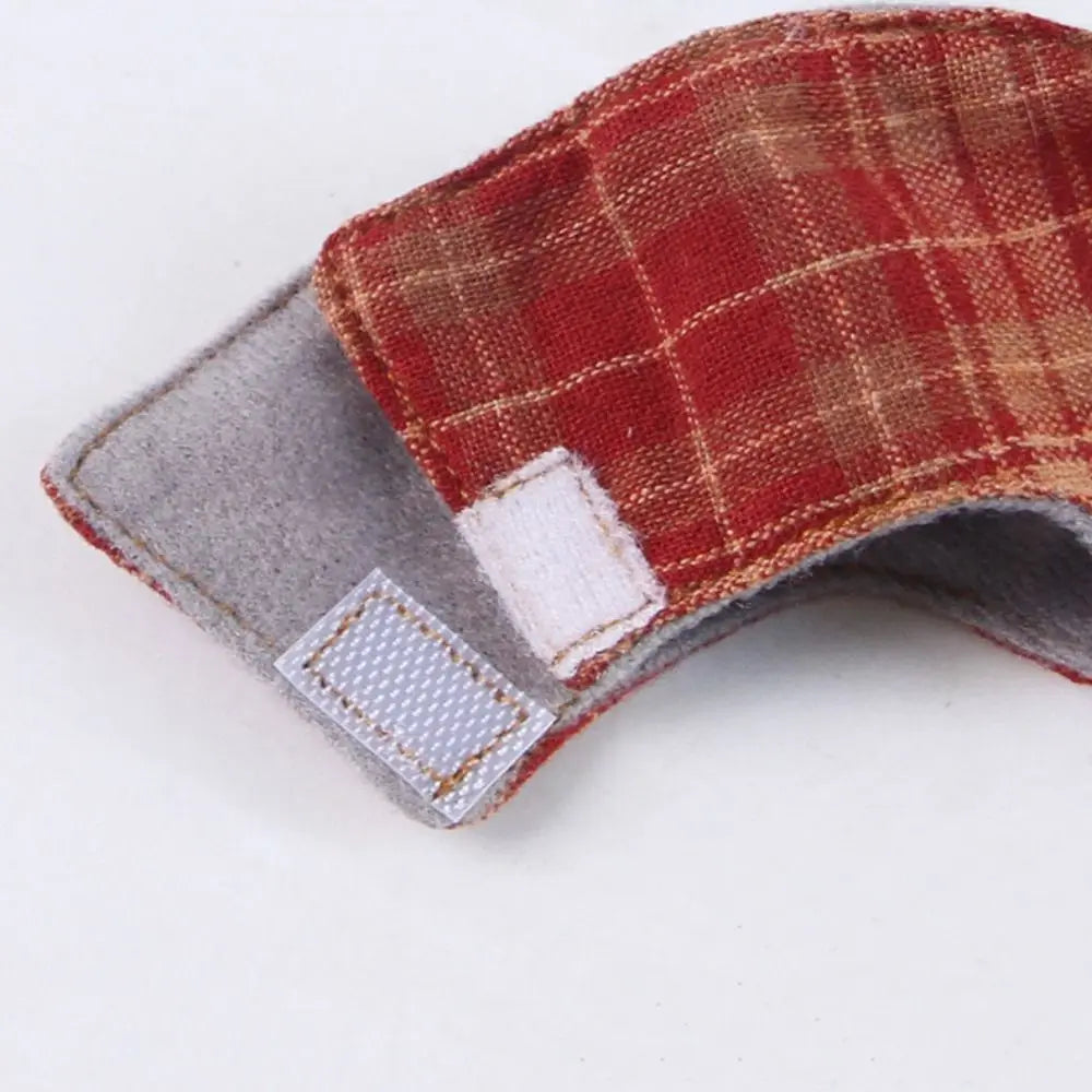 Cute Warm Plaid Hamster Cape Comfortable Windproof Furry Collar Scarf Set Adjustable Parrot Outerwear Autumn and Winter