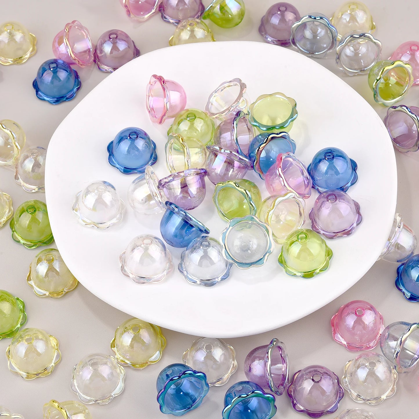 Glitter Wind Bell Spacer Jellyfish Beads Earrings Bracelet DIY Decoration Phone Chain Jewelry Making Accessories Handmade Charms