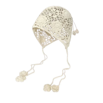 New Fashion High Quality Cotton Women Beanie Hat Floral Handmade Skull Cap Lightweight Crochet Slouchy Knitted Hat Summer