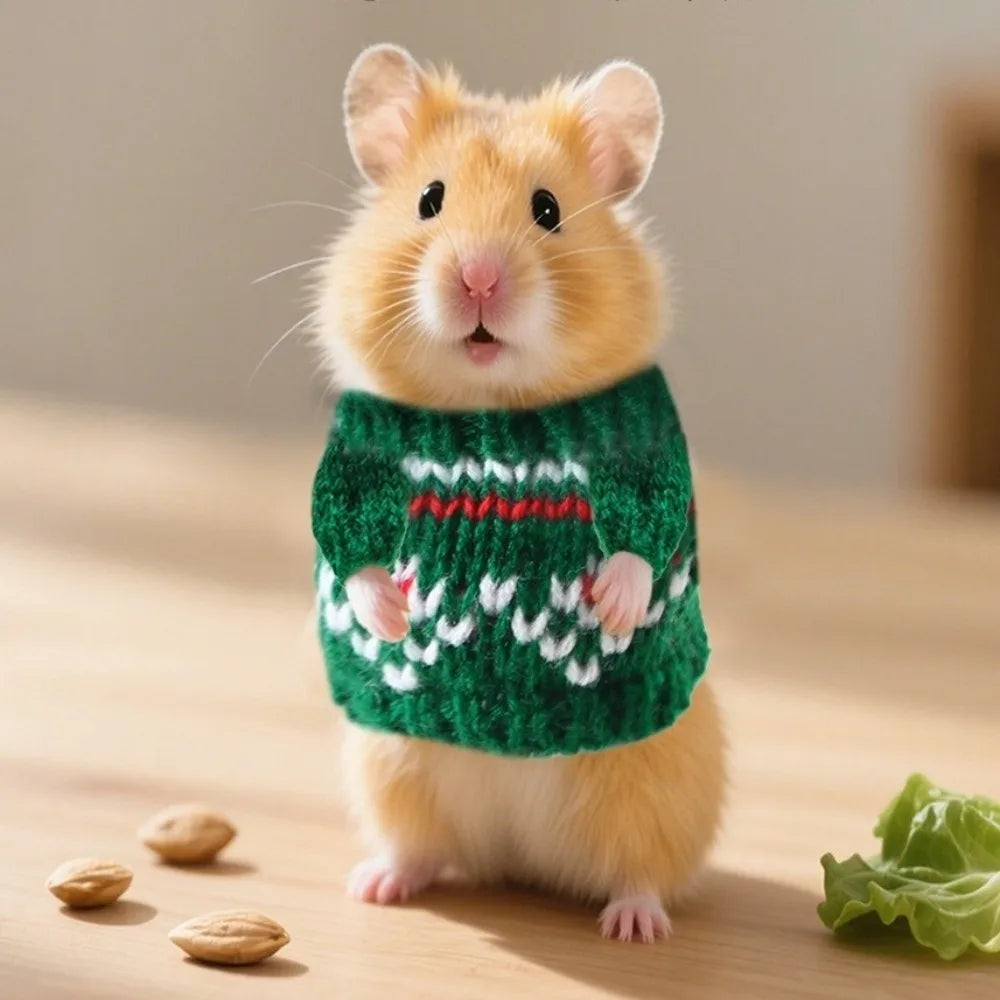 Party Supplies Cute Hamster Sweater Warm Chew Proof Small Pets Sweater Soft Knitted Sweater Winter Outing