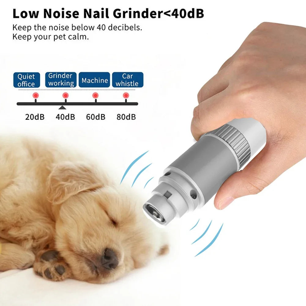 Electric Dog Nail Clippers for Dog Cat Nail Grinders USB Rechargeable Pet Cat Paws Quiet Nail Grooming Trimmer Pet Tools