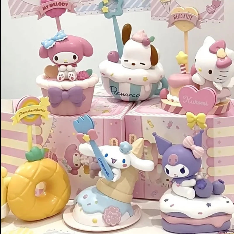 Original New Sanrio Family Dessert Series Memo Blind Box Hand-Made Decorative Ornaments Birthday Gift Message Collect Toys