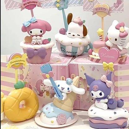 Original New Sanrio Family Dessert Series Memo Blind Box Hand-Made Decorative Ornaments Birthday Gift Message Collect Toys