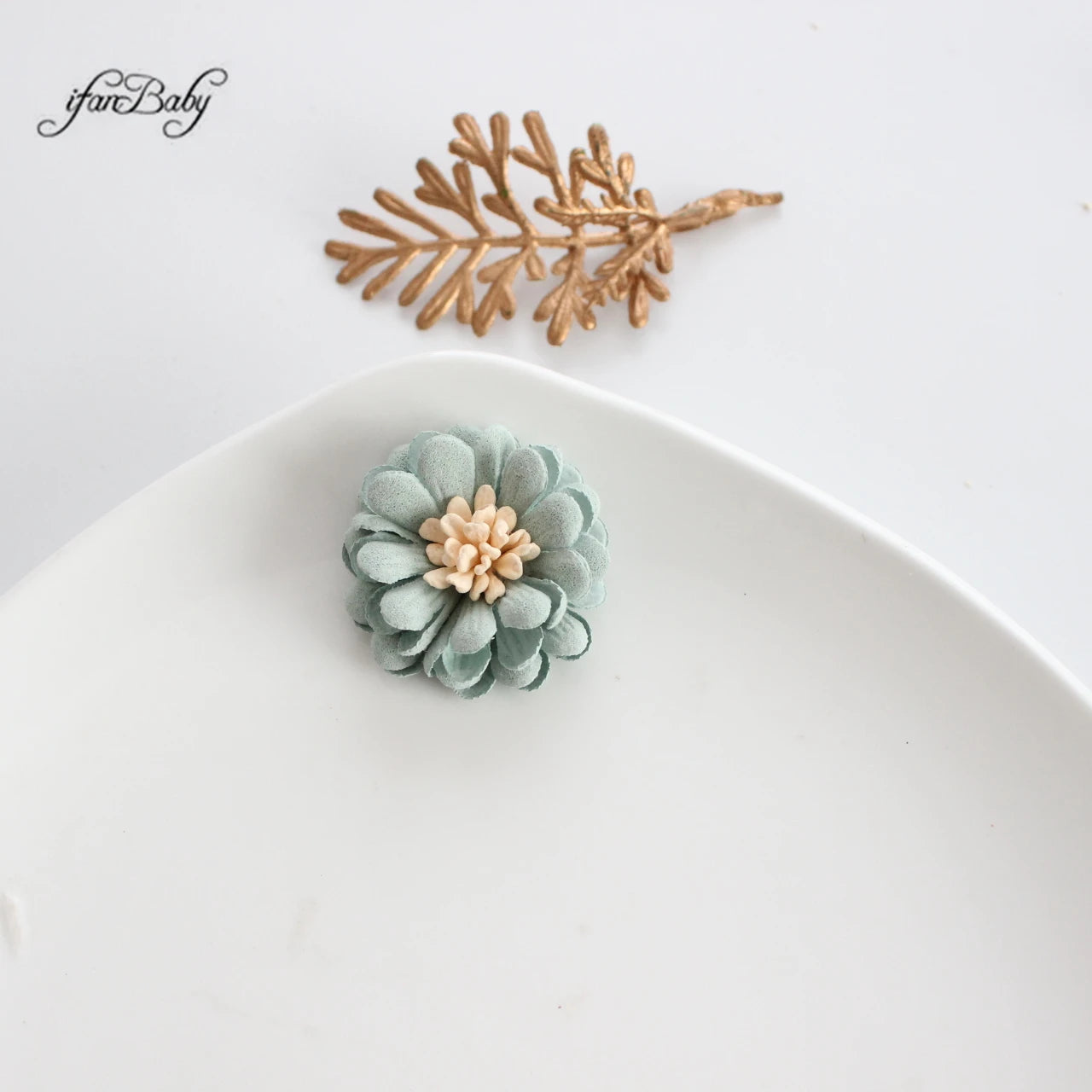 Decorative Handmade 3D Flower 4cm Synthetic Leather Flower With Stamen CRAFT Hair Appliques Embellishments Artificial Floral