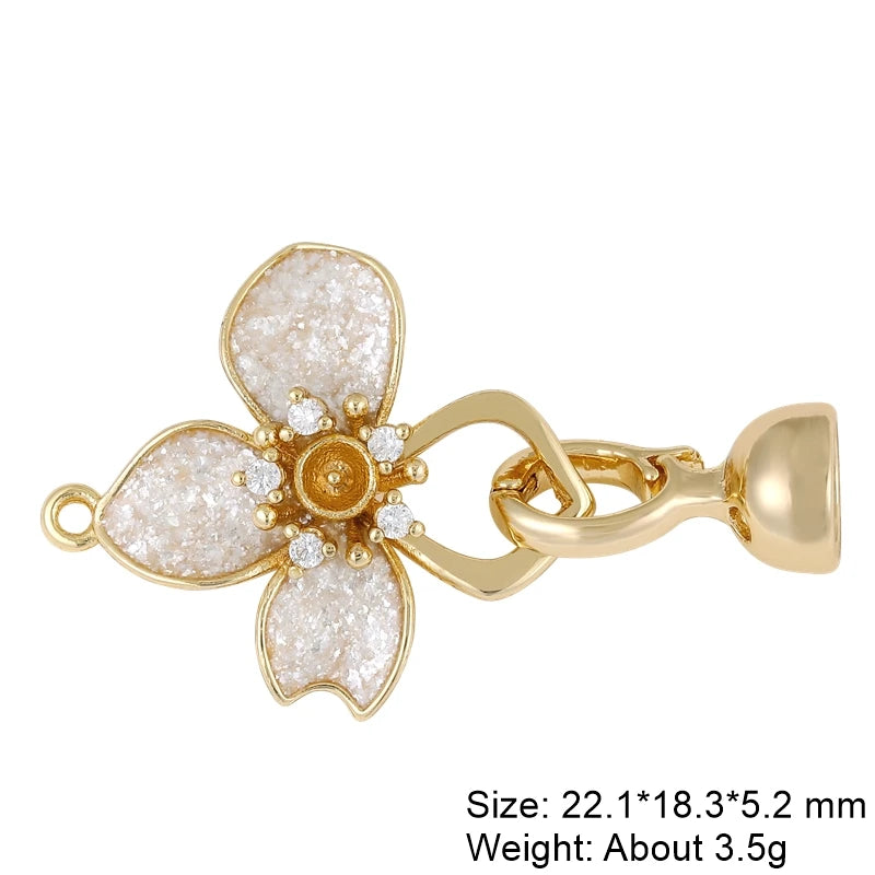 Juya Handmade Decorative Closure Fasteners Connector Clasp Hooks Accessories For DIY Beadwork Pearls Jewelry Making