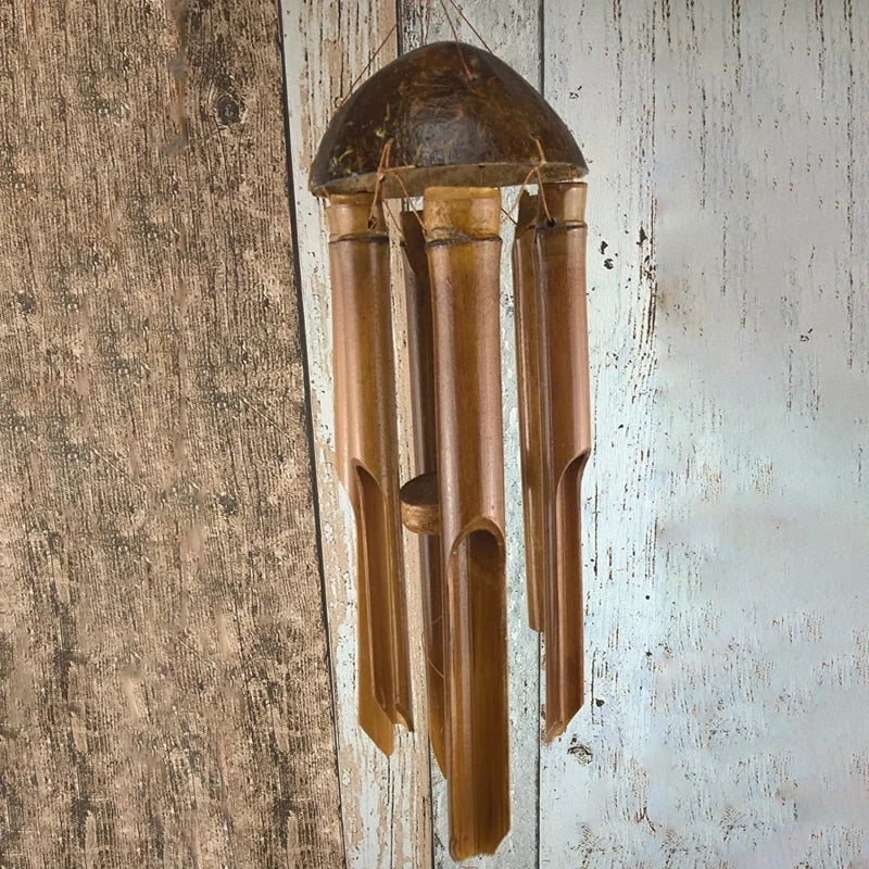 2024 Bamboo Wind Chimes Big Bell Tube Coconut Wood Handmade Indoor And Outdoor Wall Hanging Wind Chime Decorations Gift