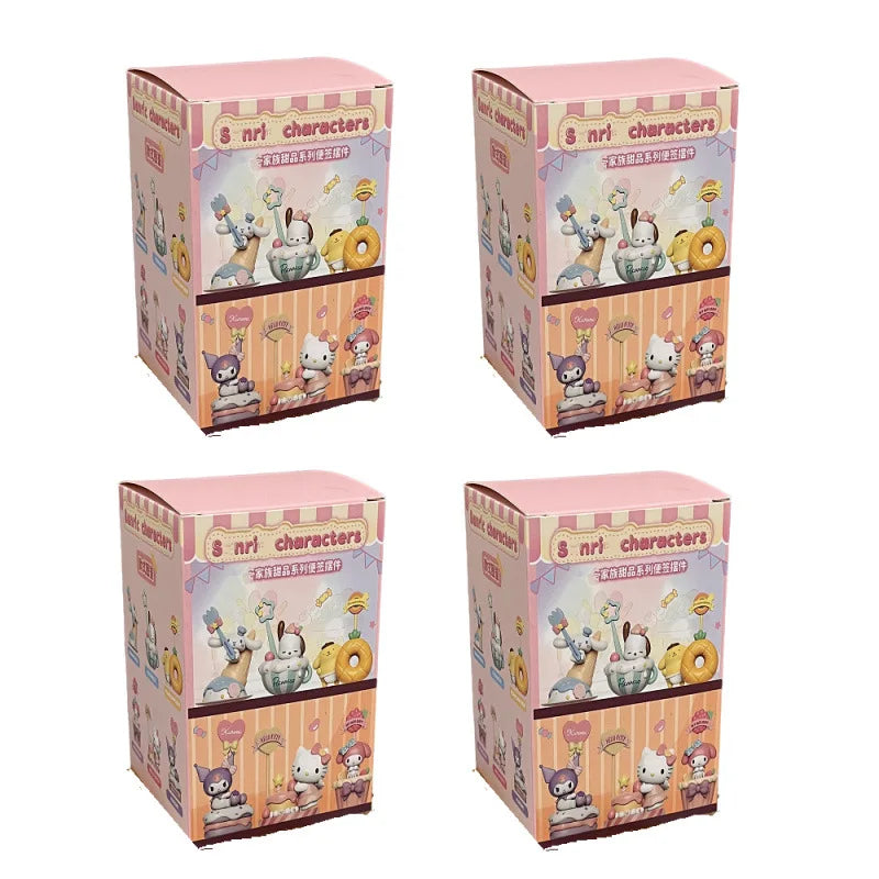Original New Sanrio Family Dessert Series Memo Blind Box Hand-Made Decorative Ornaments Birthday Gift Message Collect Toys