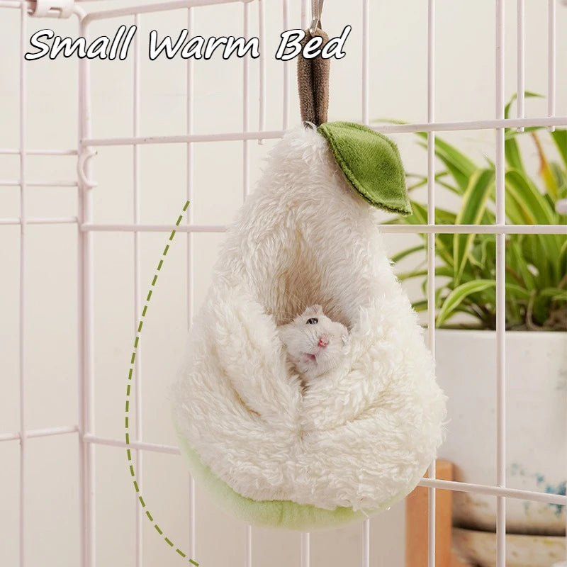1pcs Small Warm Bed Winter Sugar Glider Hamster Plush Hammock  Parrot Cage Pendant Decoration Comfortable Pet Nest